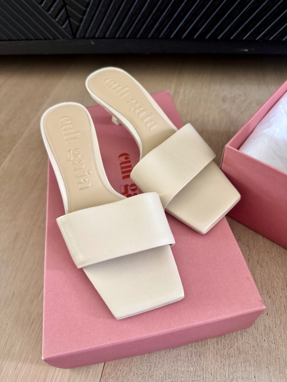 Cult Gaia Ivory Kitten heels
